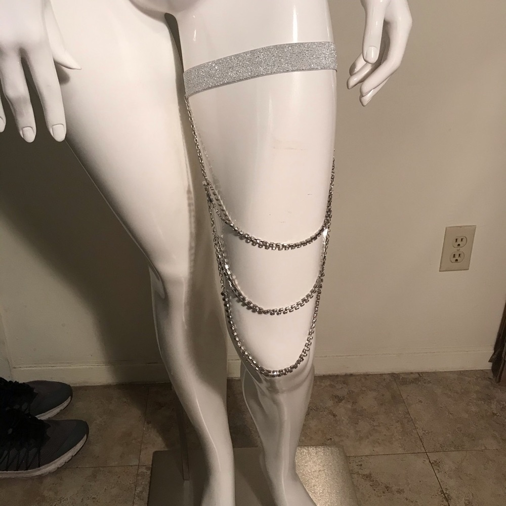 Leg silver and rhinestone jewelry adjustable